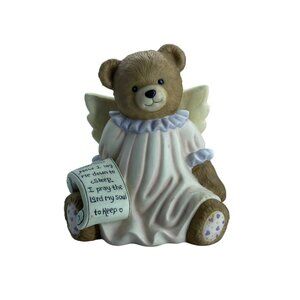Vtg Cherished Teddies Angel Bear Figure Prayer Scroll Now I Lay Me Down To Sleep